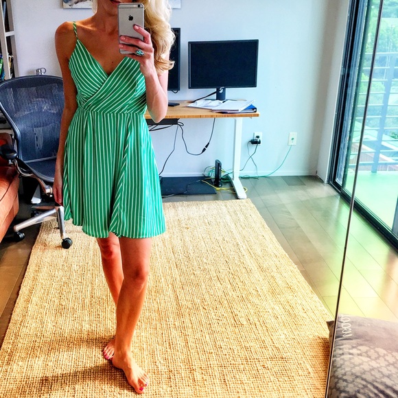 Lulus Dresses & Skirts - NWT LULUs Green Striped Summer Mini Dress Small S